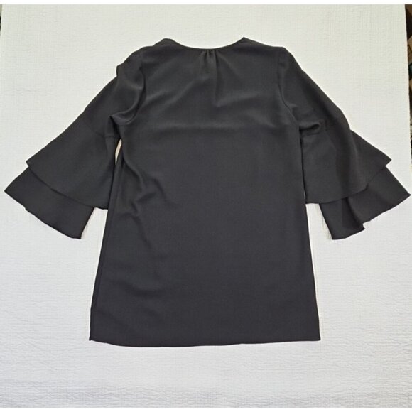 Lysse Flutter Sleeve Tunic Women's Size Large Black Crepe Fully Lined EUC LN - Picture 6 of 12